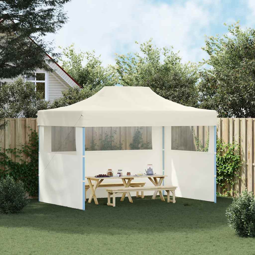 Vidaxl partytent met 3 zijwanden inklapbaar 3x4 m staal crème
