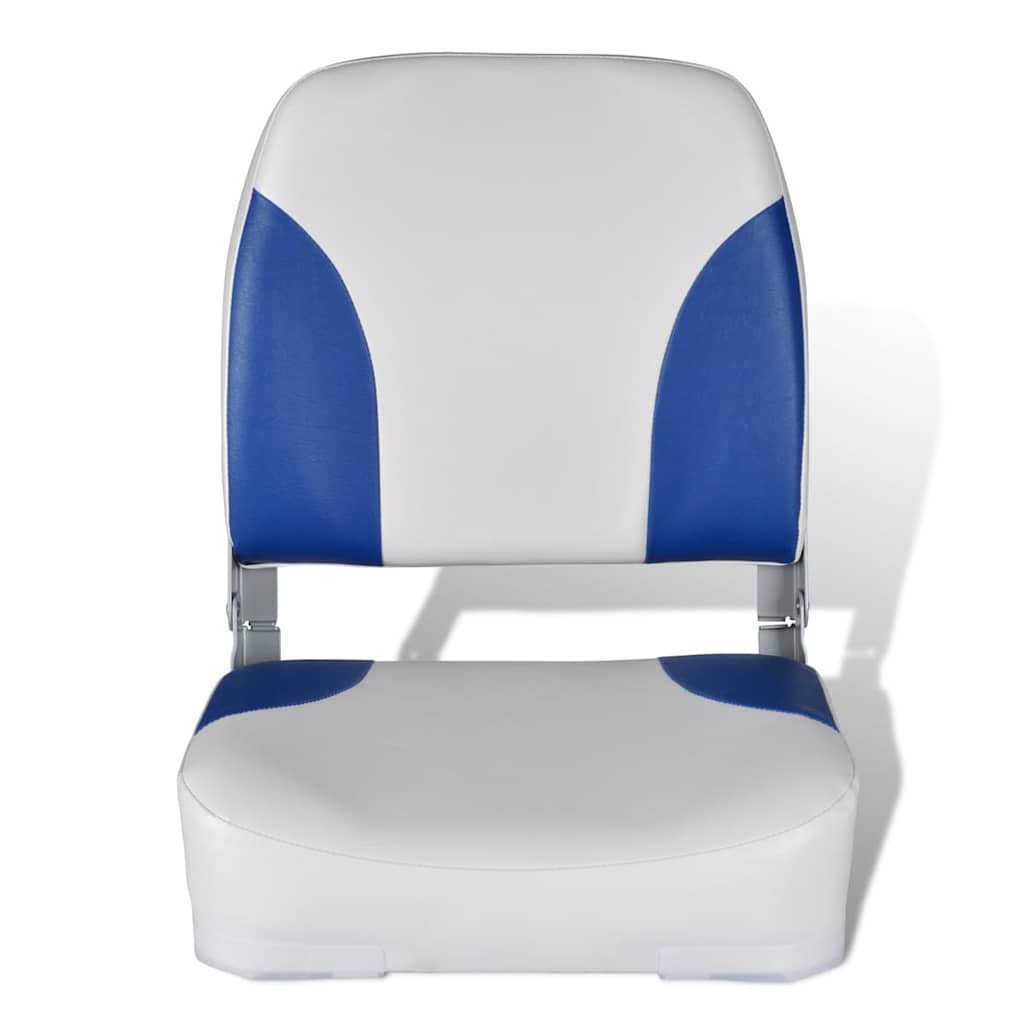 Vidaxl bootstoelen 2 st inklapbare rugleuning 41x36x48 cm blauw wit