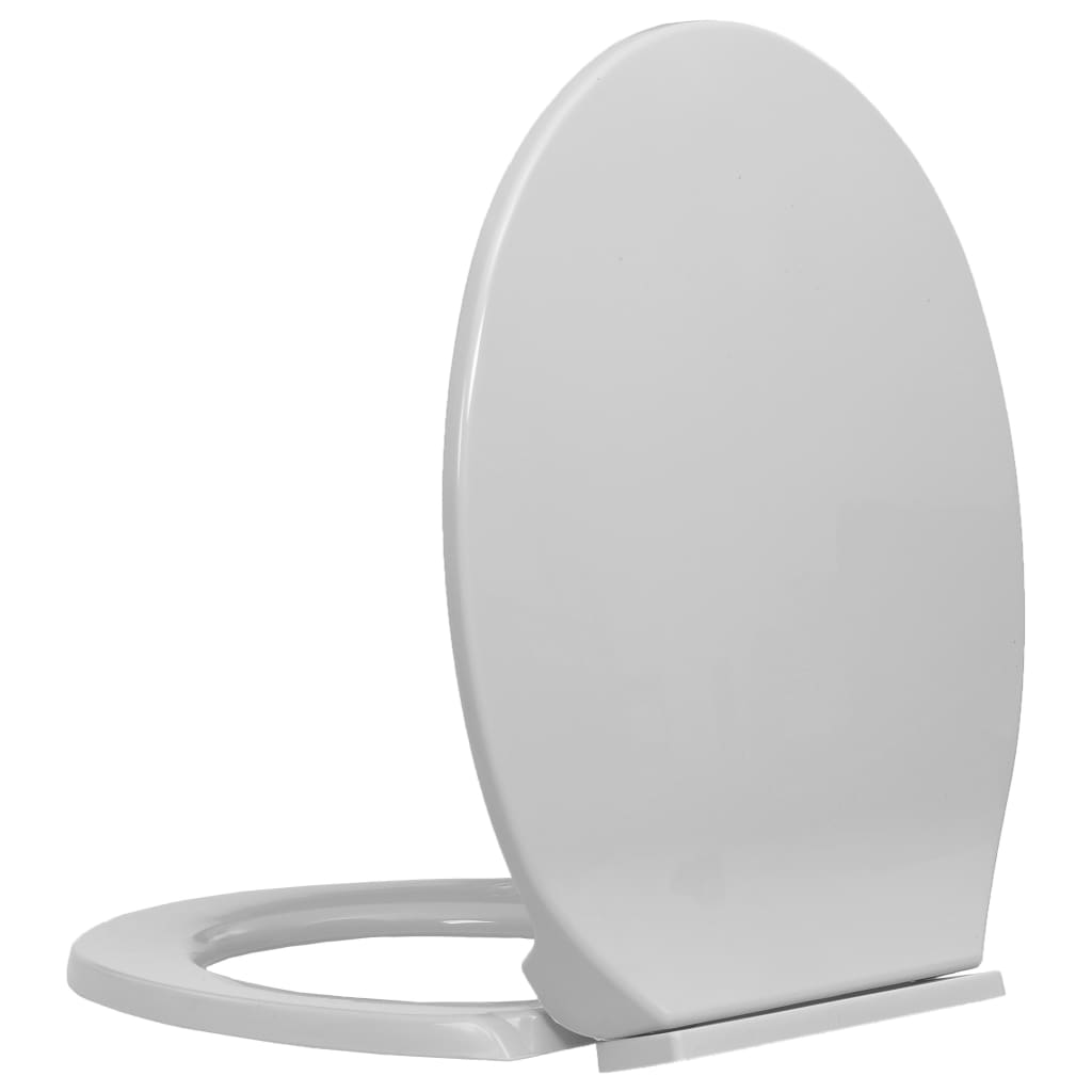 Asiento de inodoro Vidaxl de color suave ovalado gris claro