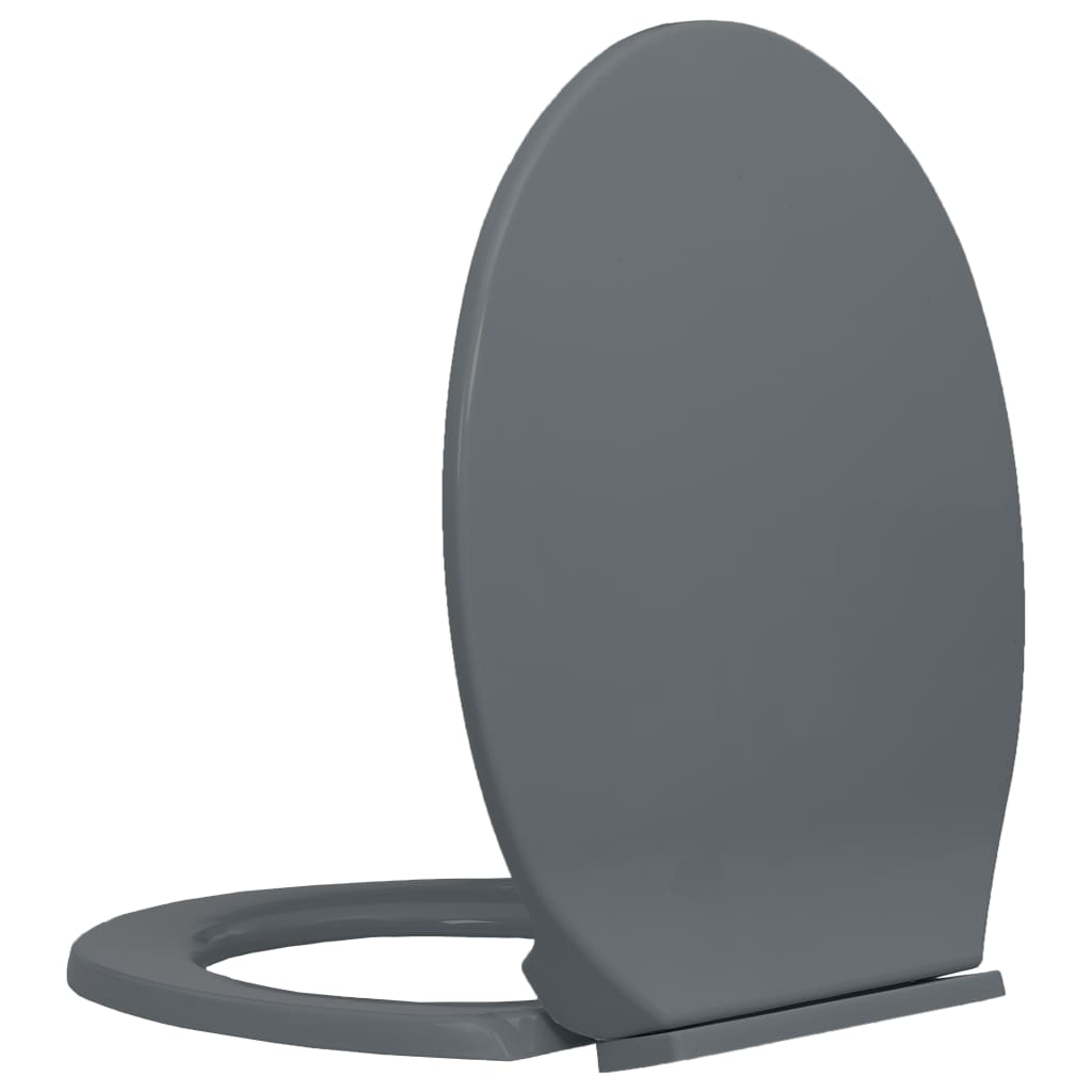Asiento de inodoro Vidaxl gris ovalado de color cerrado suave