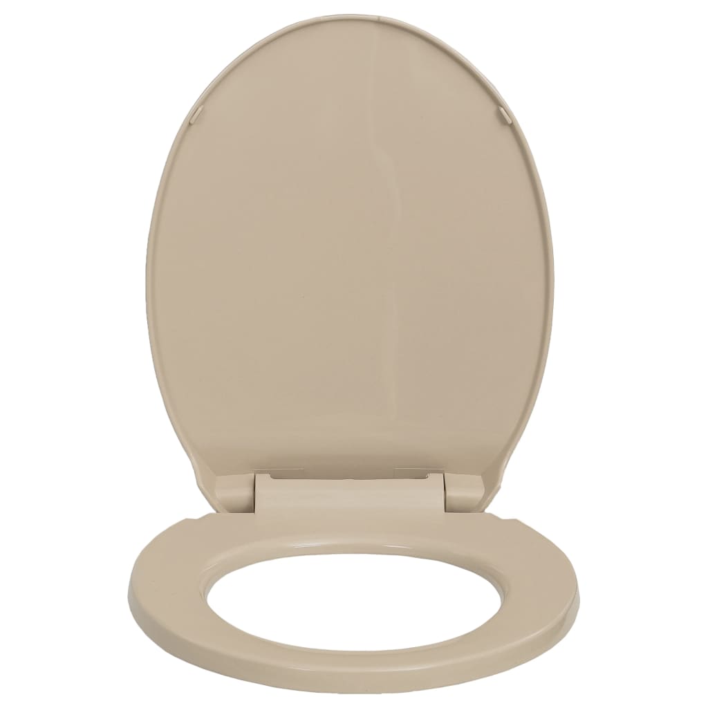 Asiento de inodoro Vidaxl beige ovalado de cierre suave