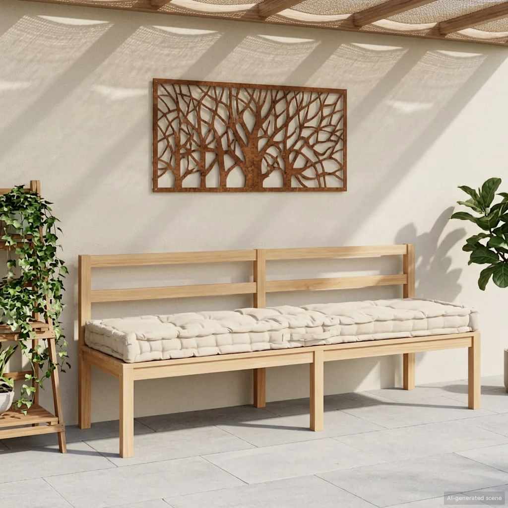 Cojín de piso de paleta Vidaxl 120x40x7 cm de algodón beige