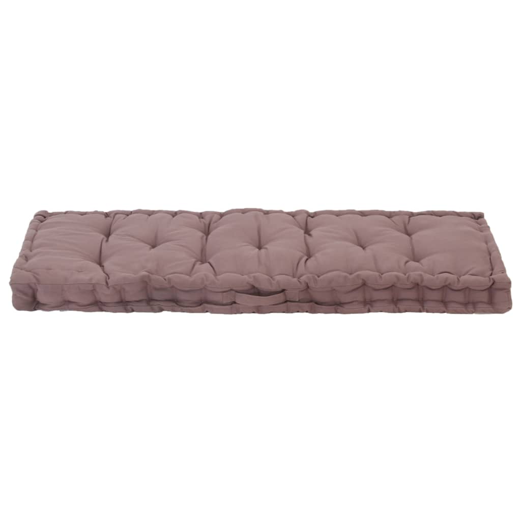 Vidaxl palletvloerkussen 120x40x7 cm katoen taupe