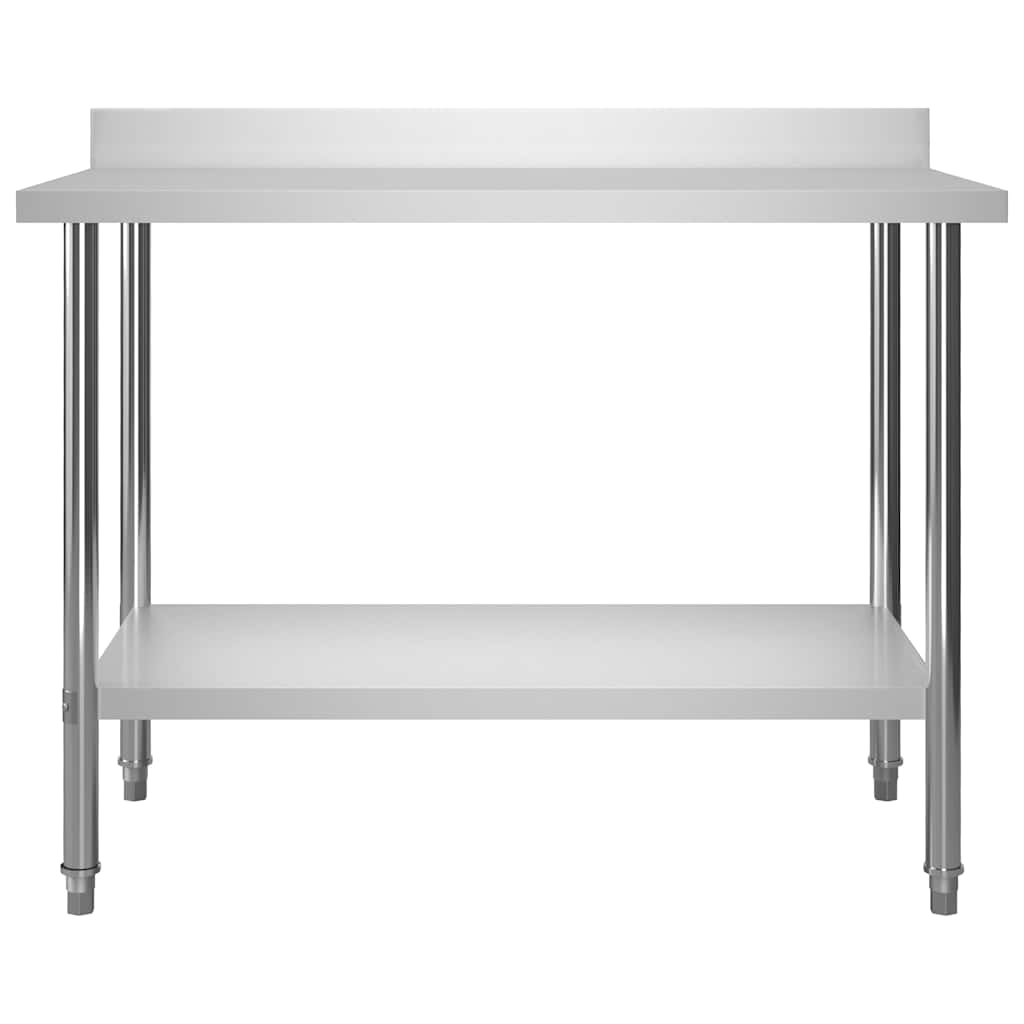 Mesa de trabajo de cocina Vidaxl con pantalla de salpicaduras 120x60x93 cm de acero inoxidable