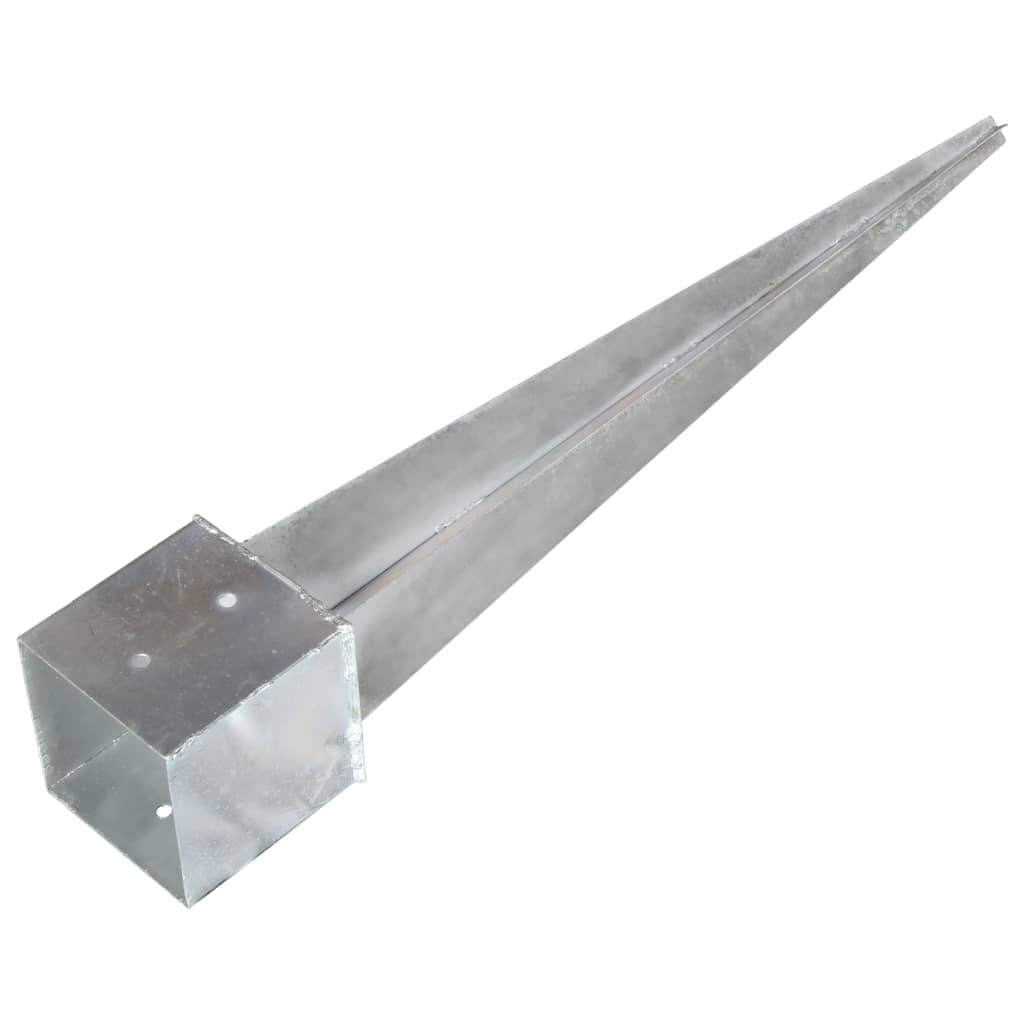 Vidaxx estacas de suelo 2 piezas 14x14x91 cm acero galvanizado color plata