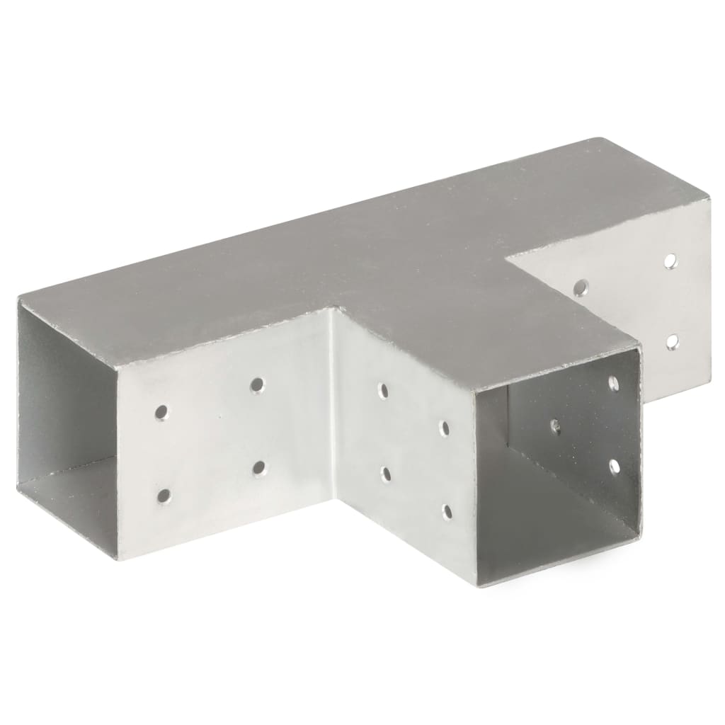 Vidaxl Pale Connection T-forma T-SHAPE 81x81 mm Galvanizzato