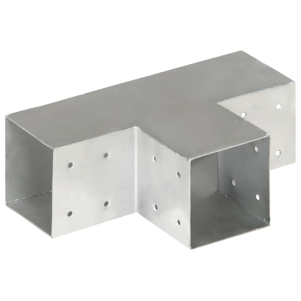 Vidaxl Pale Connection T-forma a T 101x101 mm Galvanizzato