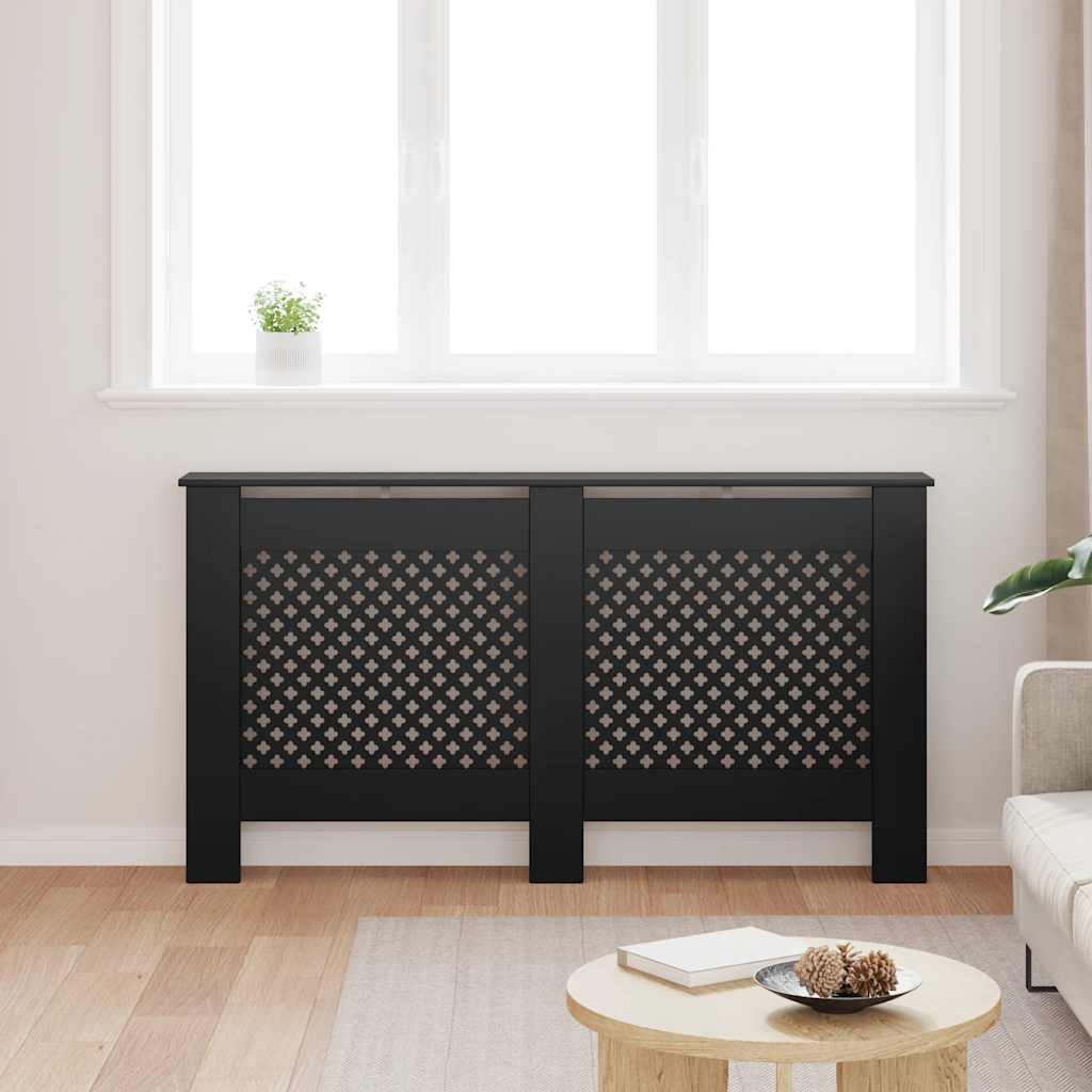 Vidaxl Construcción del radiador 152x19x81.5 cm MDF Negro