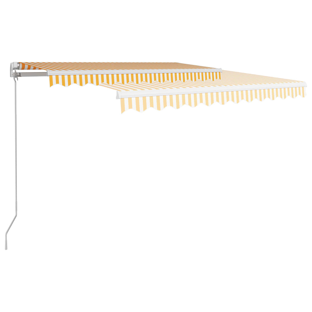 Vidaxl Luifel se extiende manualmente 300x250 cm de amarillo y blanco