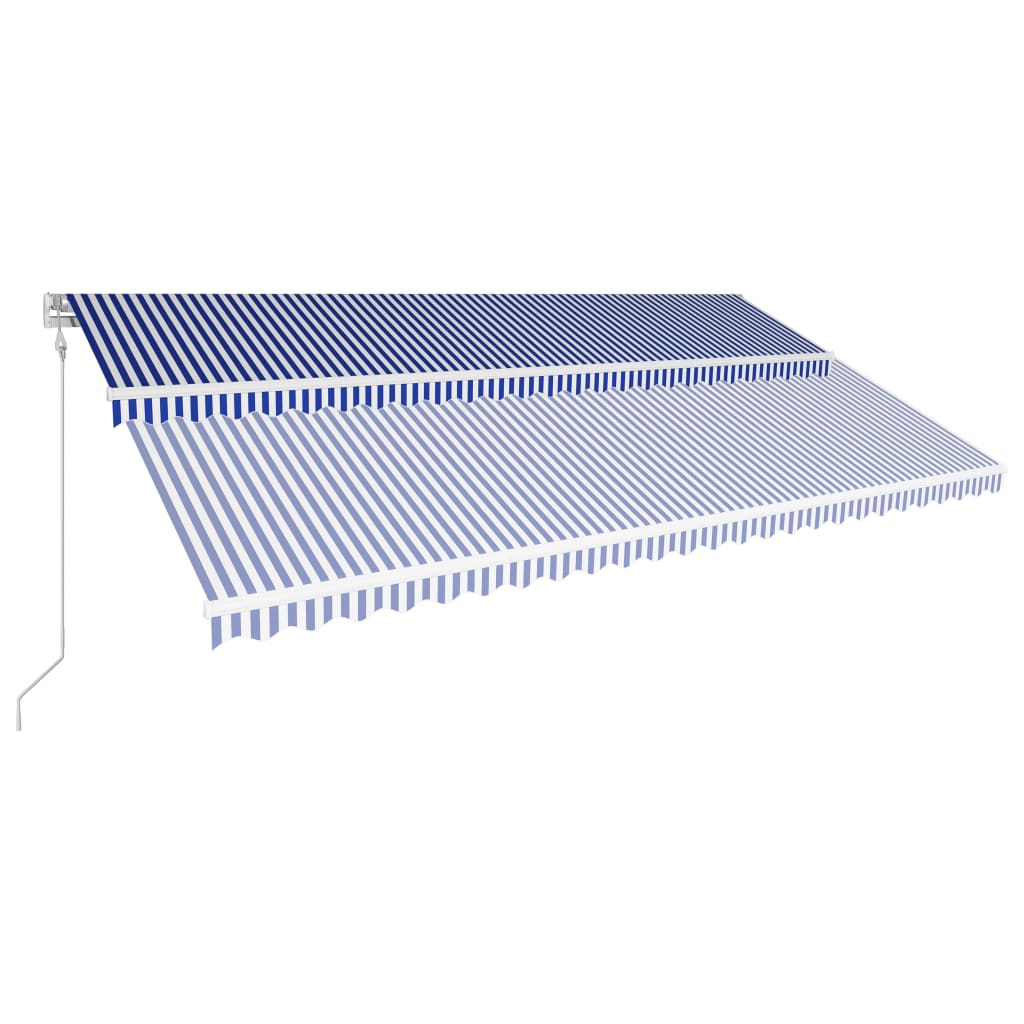 Vidaxl Luifel Automático Extendible 600x300 cm azul y blanco