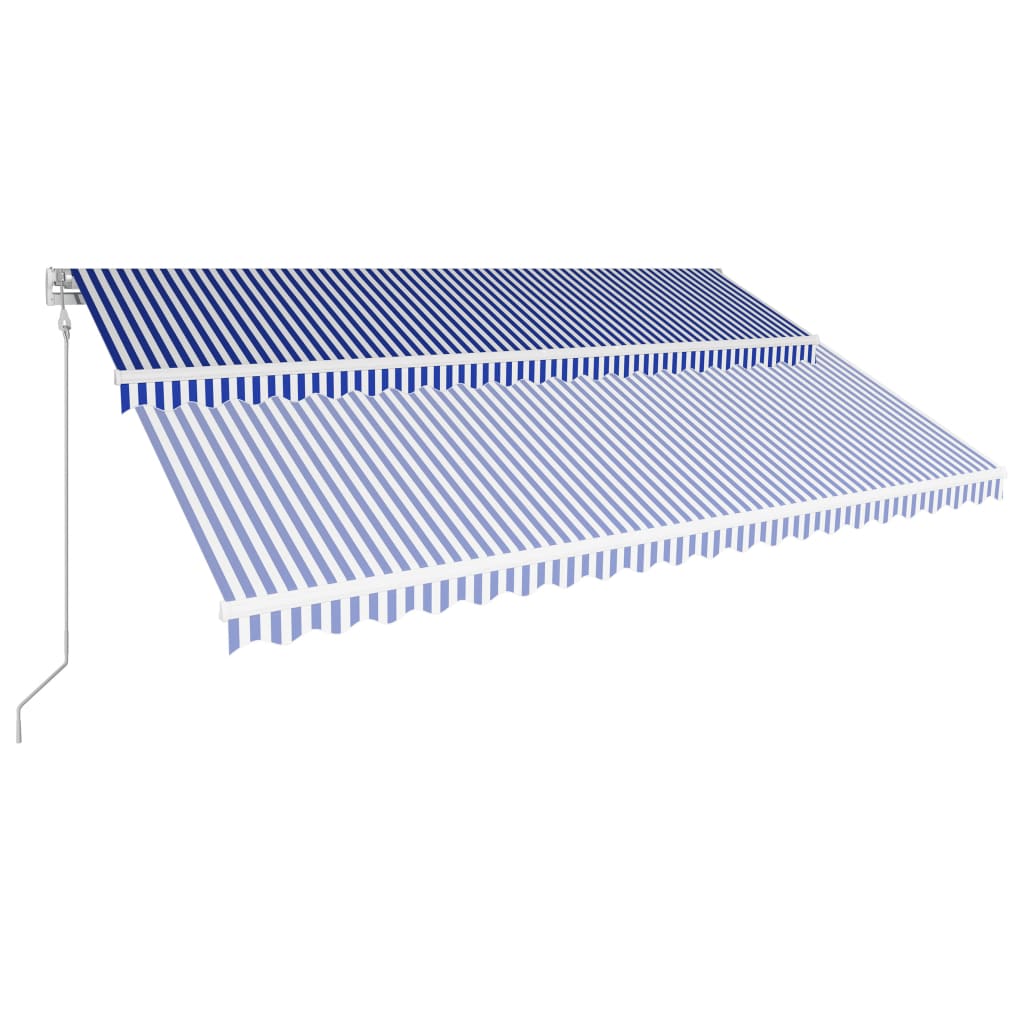 Vidaxl Luifel Automático Extendible 500x300 cm azul y blanco