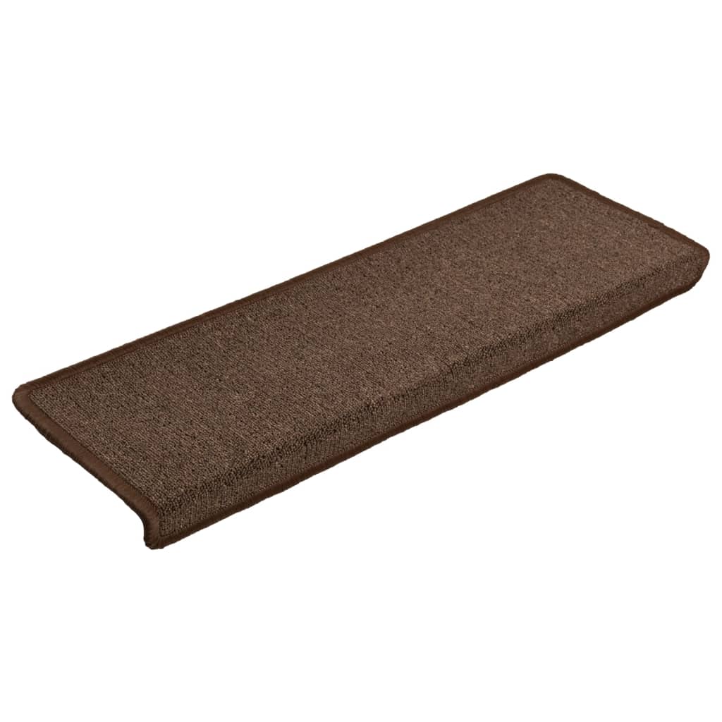 Vidaxl trapmatten 15 st 65x21x4 cm bruin rechthoekige rand