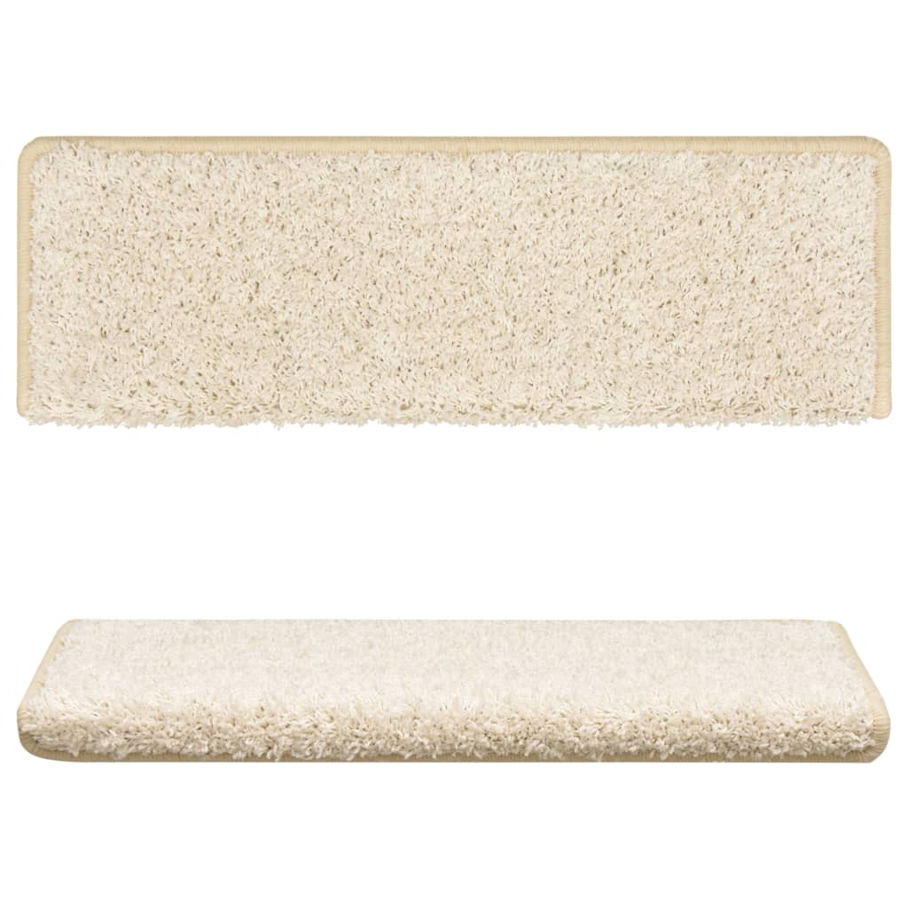 Vidaxl trapmatten 15 st 65x21x4 cm wit rechthoekige rand
