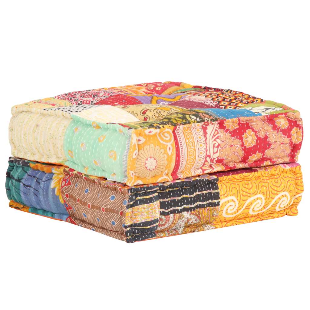 Vidaxl POUF 60x70x36 CM Patchwork de tela