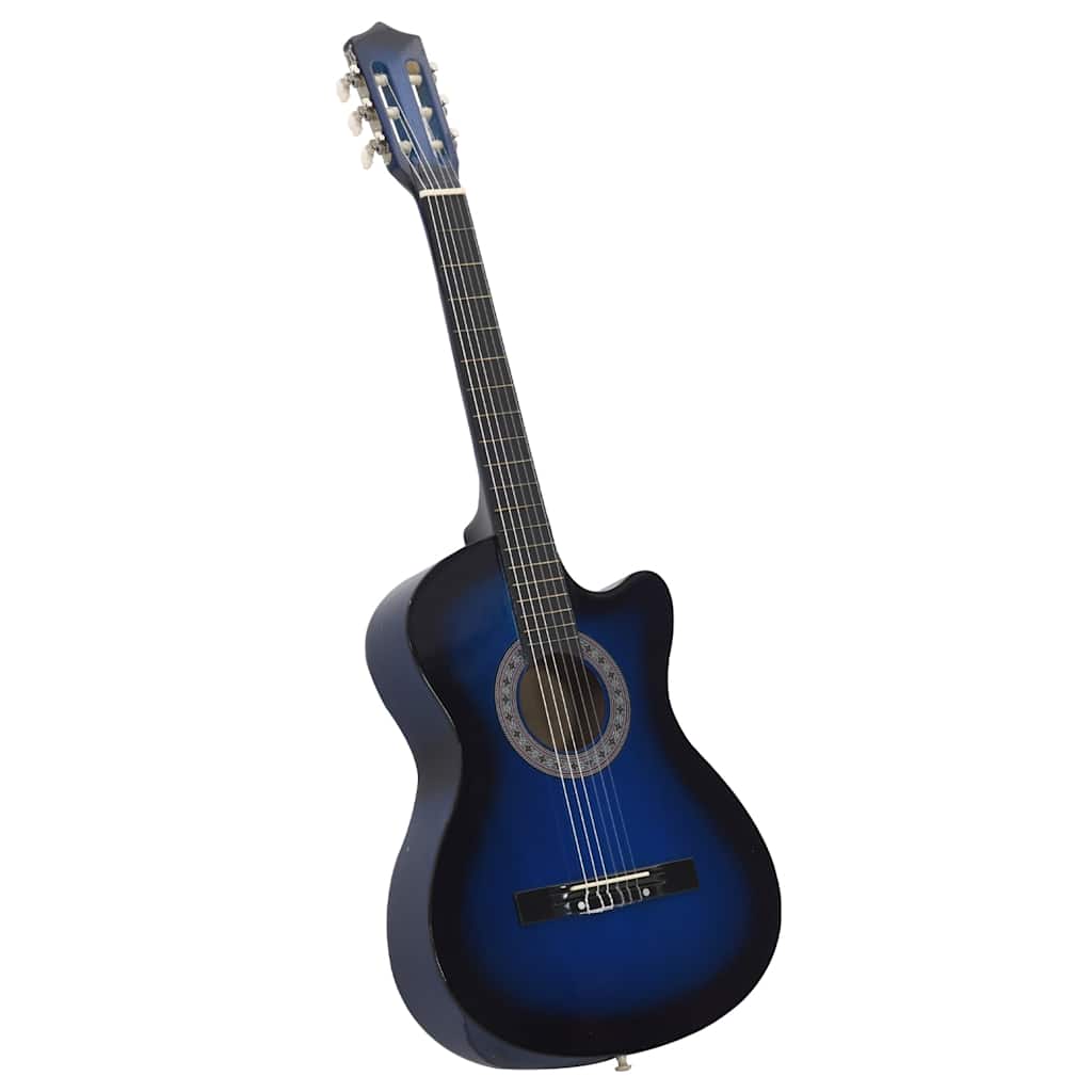 Vidaxl Set di chitarra in 12 parti con 6 corde Western Classic 38 Blue