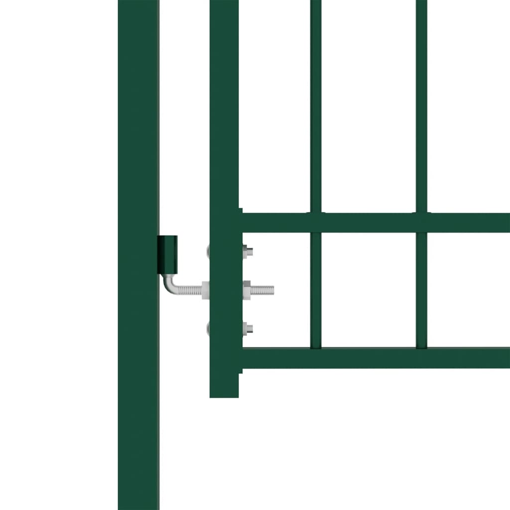 Porta Vidaxl con punte di lanci da 100x100 cm in acciaio verde