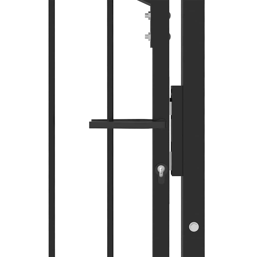 Vidaxx puerta de valla con clavos negro 100 x 200 cm acero con recubrimiento en polvo