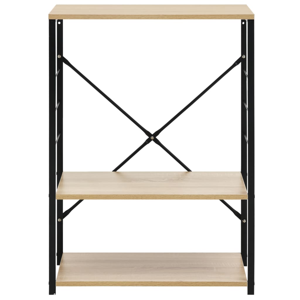 Armario de microondas Vidaxl 60x39.6x79.5 cm de madera procesada de color negro y roble de roble