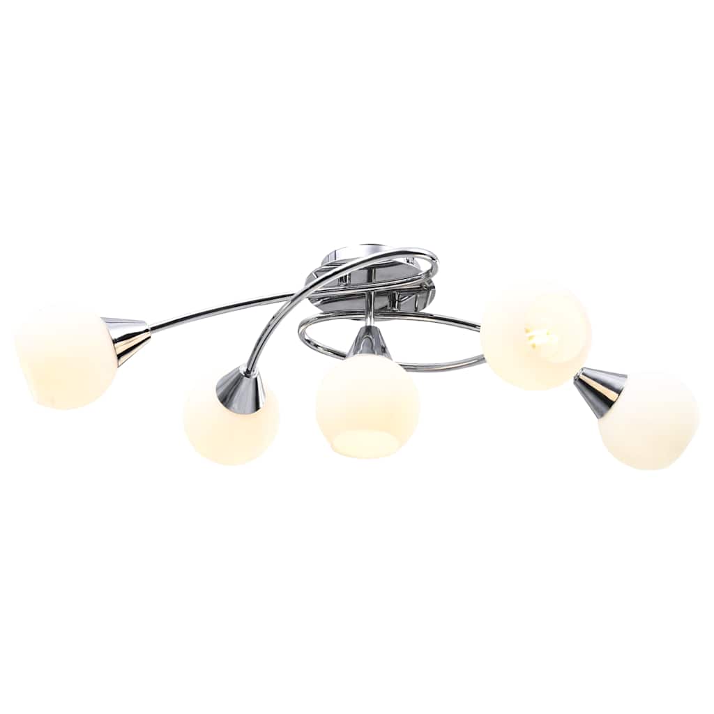 Lámpara de techo Vidaxl con tapas esféricas cerámicas para 5xe14 blanco