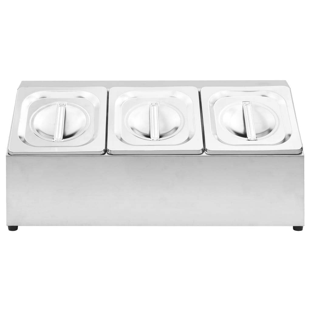 Vidaxl Gastronorm Horneing Horcar con 3 Gn 1 6 Bakken Acero inoxidable