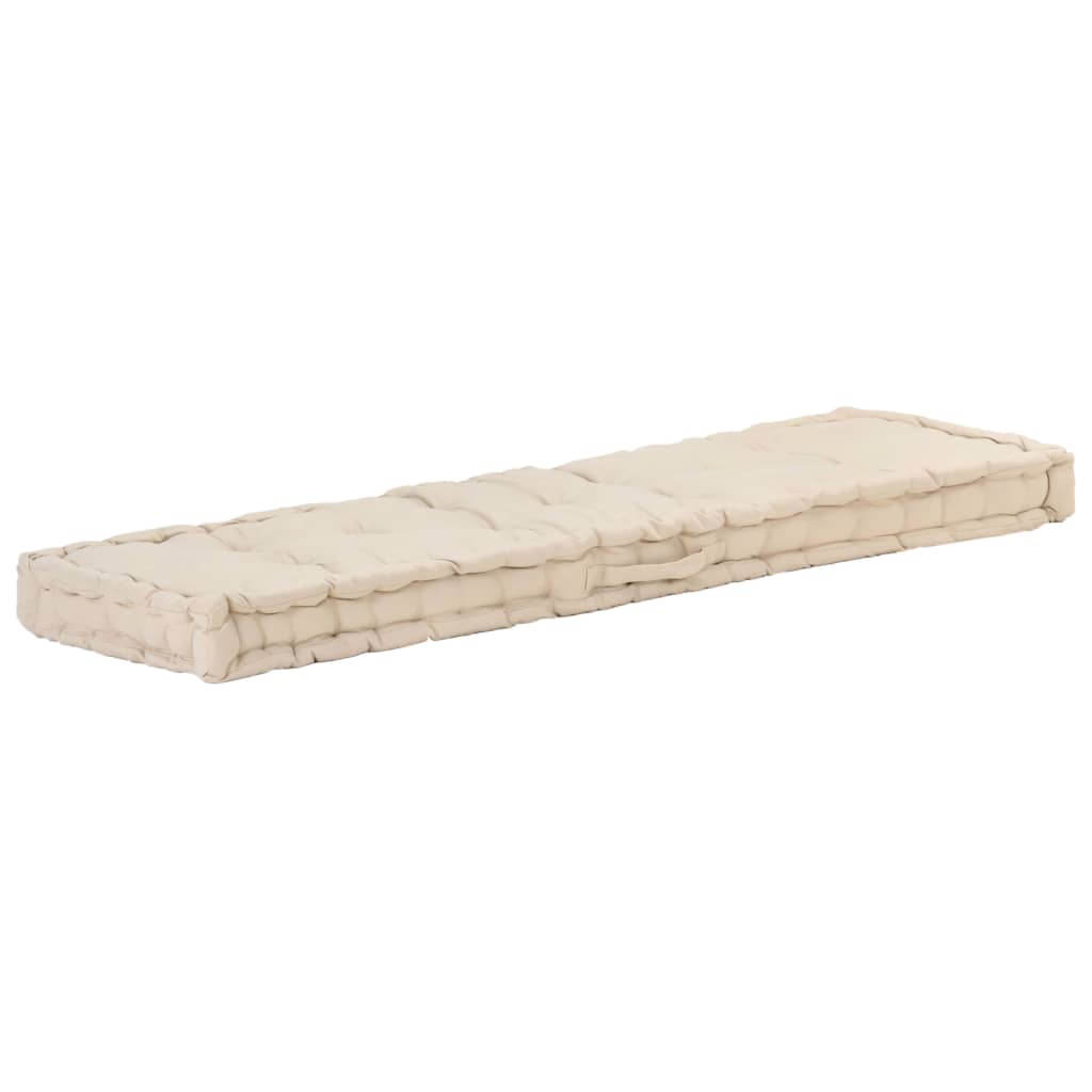 Cojines del piso de paleta Vidaxl 2 st algodón beige