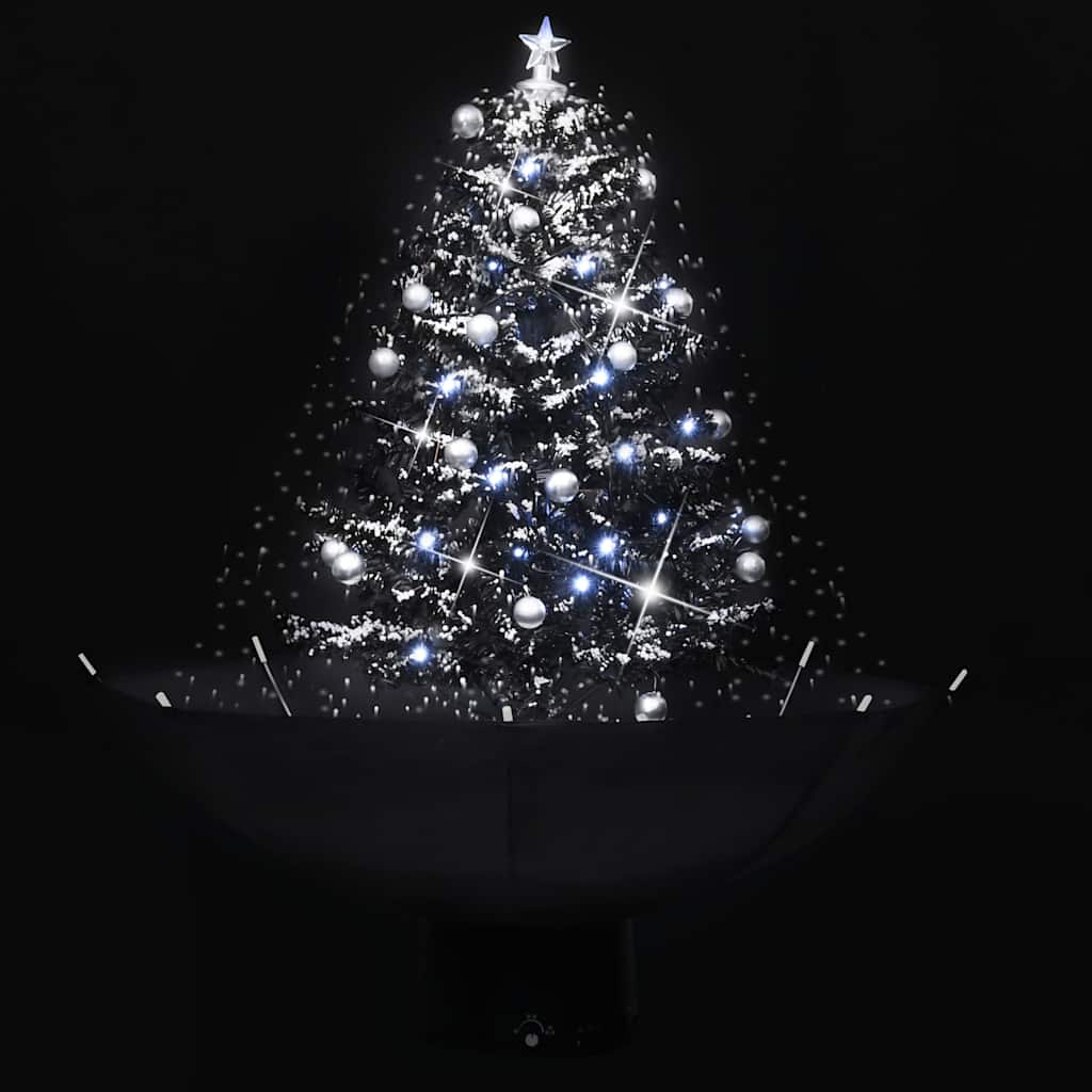 Vidaxl Albero di Natale Snowing con ombrelloni 75 cm PVC nero