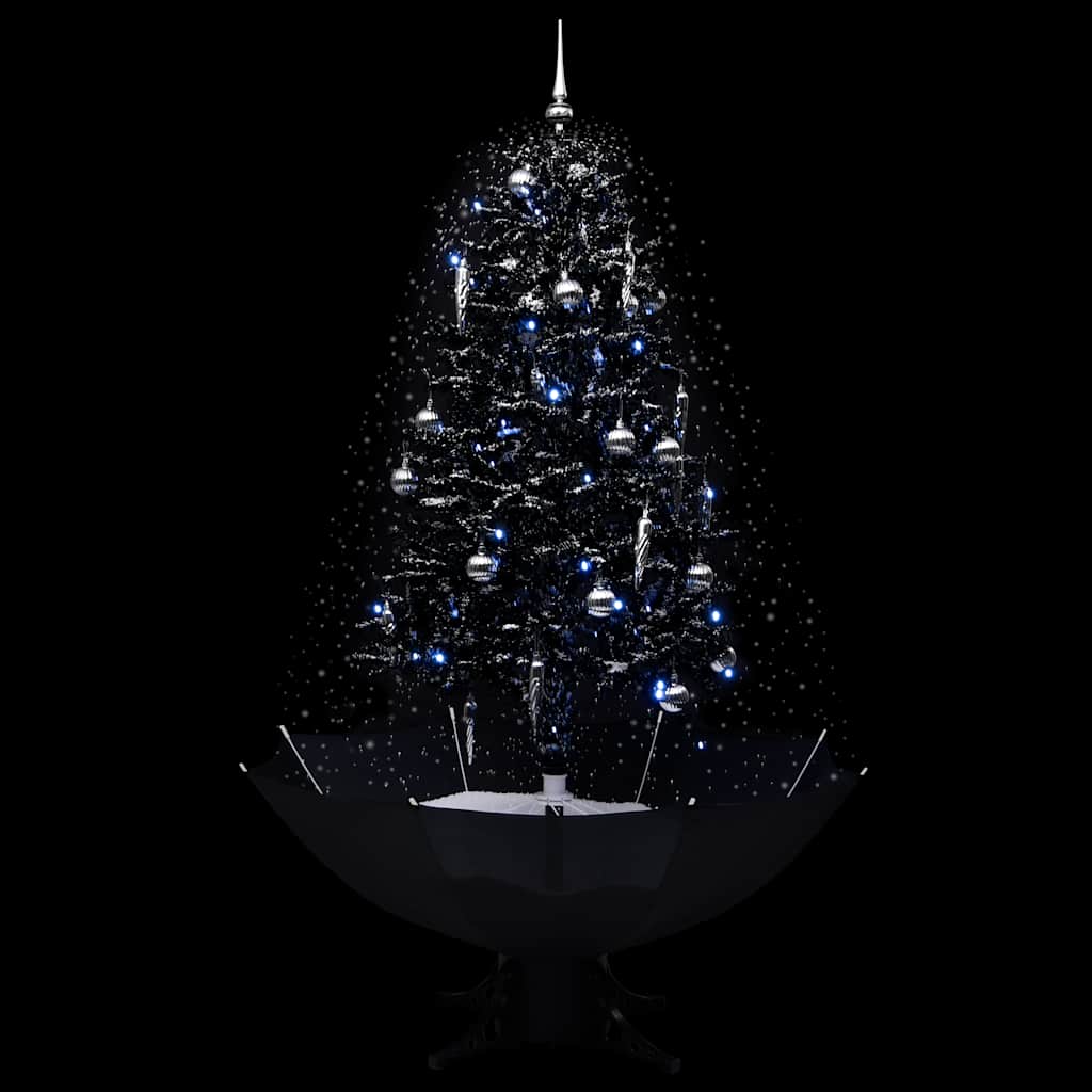Vidaxl Albero di Natale Snowing con ombrelloni 170 cm PVC nero