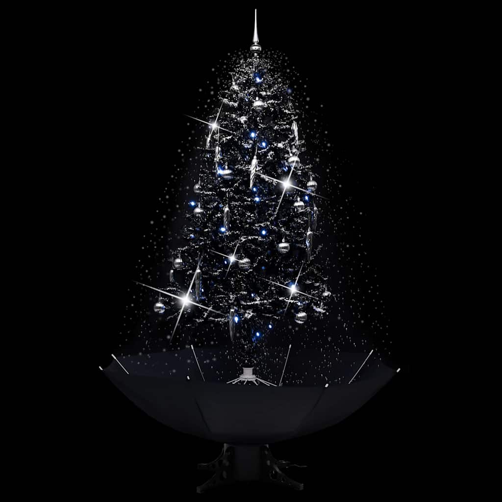 Vidaxl Tree di Natale Snowing con ombrellasis 190 cm PVC nero