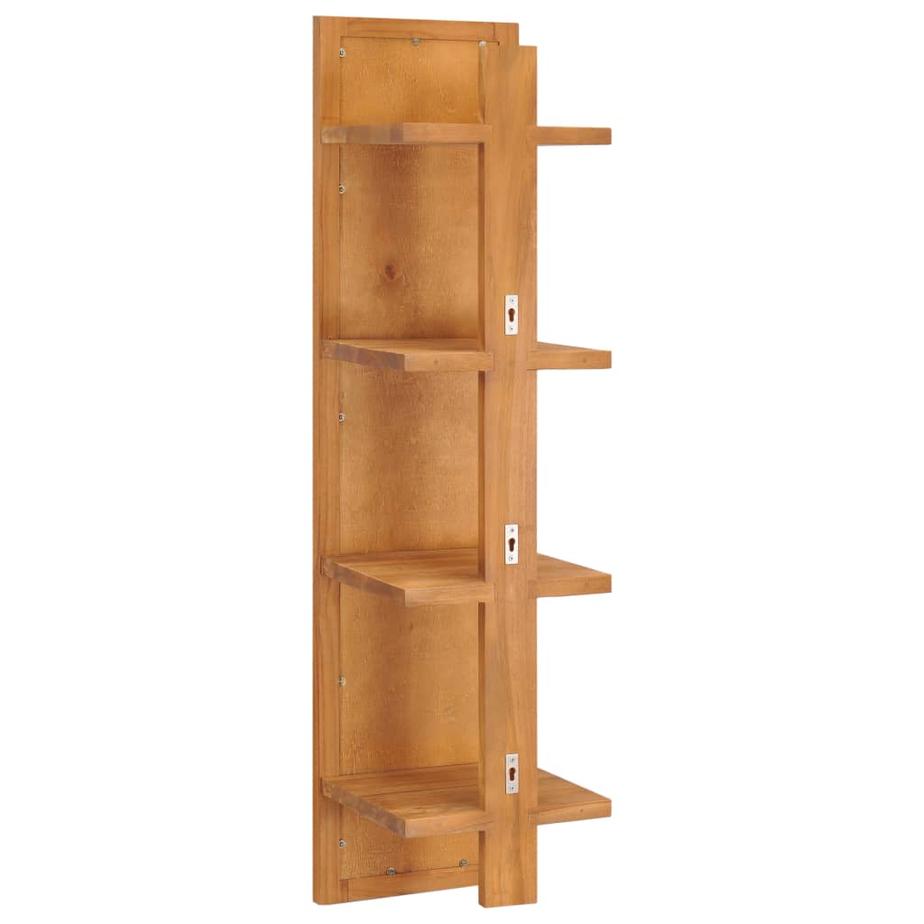 Espejo de pared Vidaxl con estantes 30x30x120 cm de madera de teca sólida