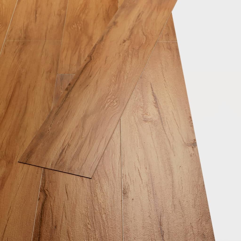 Tablas de piso Vidaxl no adhesivo 4.46 m² 3 mm PVC ELM Natural