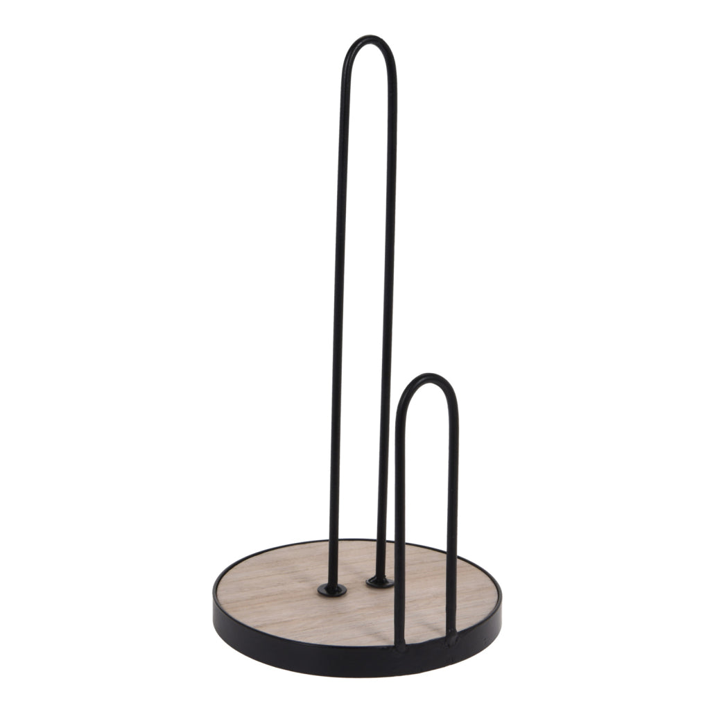 Excelente Housware Housware Soporte de rollo de cocina 5x30 cm Metal negro de madera