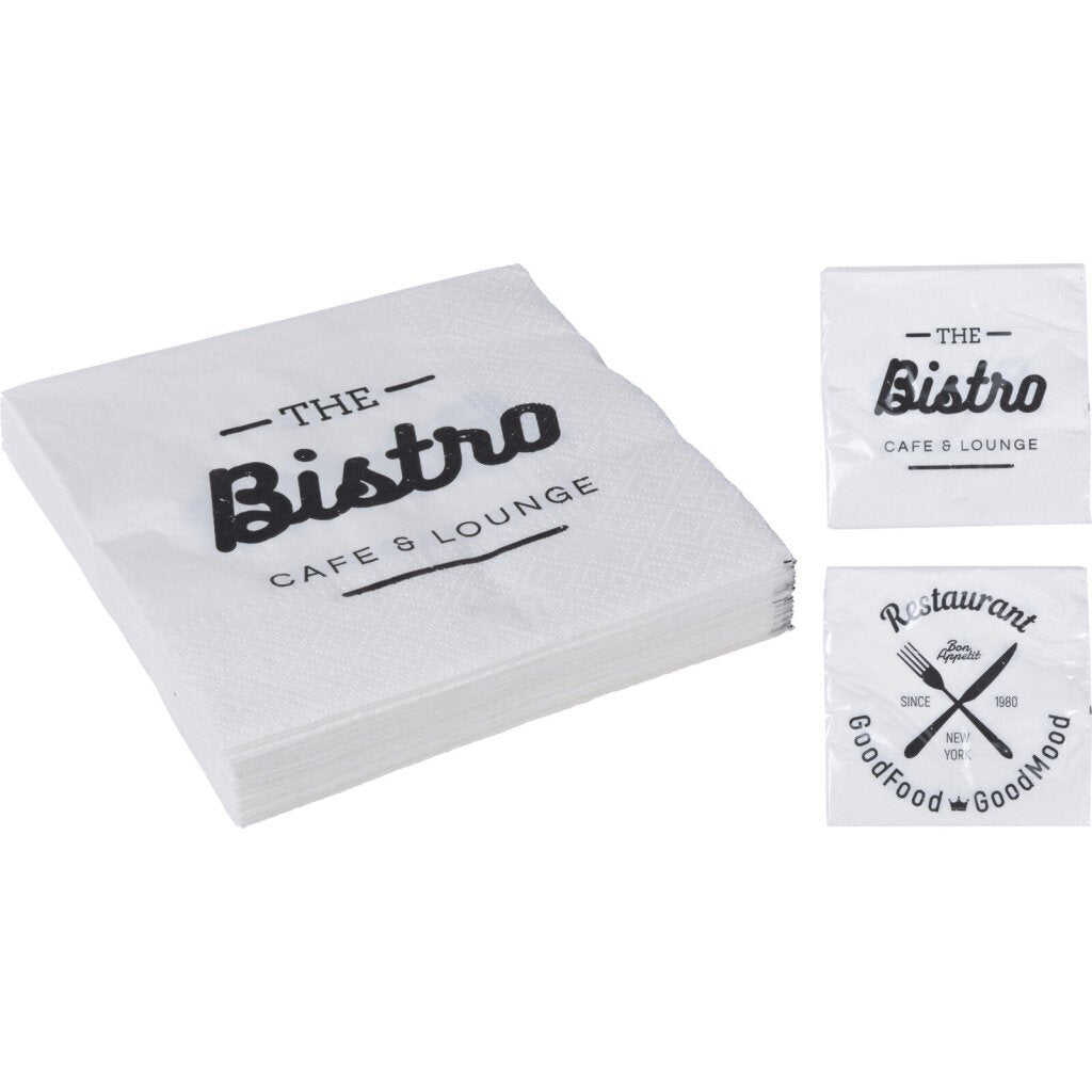 Design di bistrot tovaglioli di base 20 pezzi bianchi