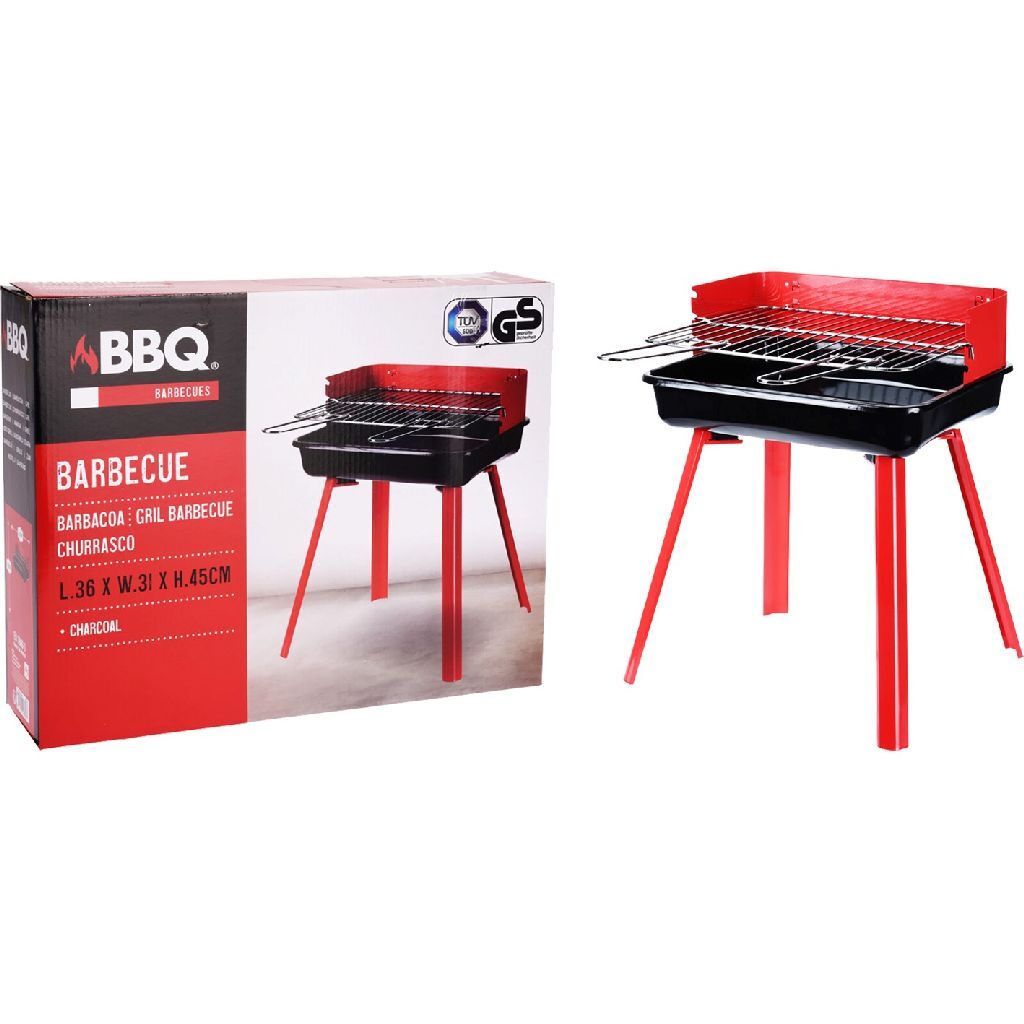 BBQ Click Inn barbecue 36x31x45 cm rosso nero