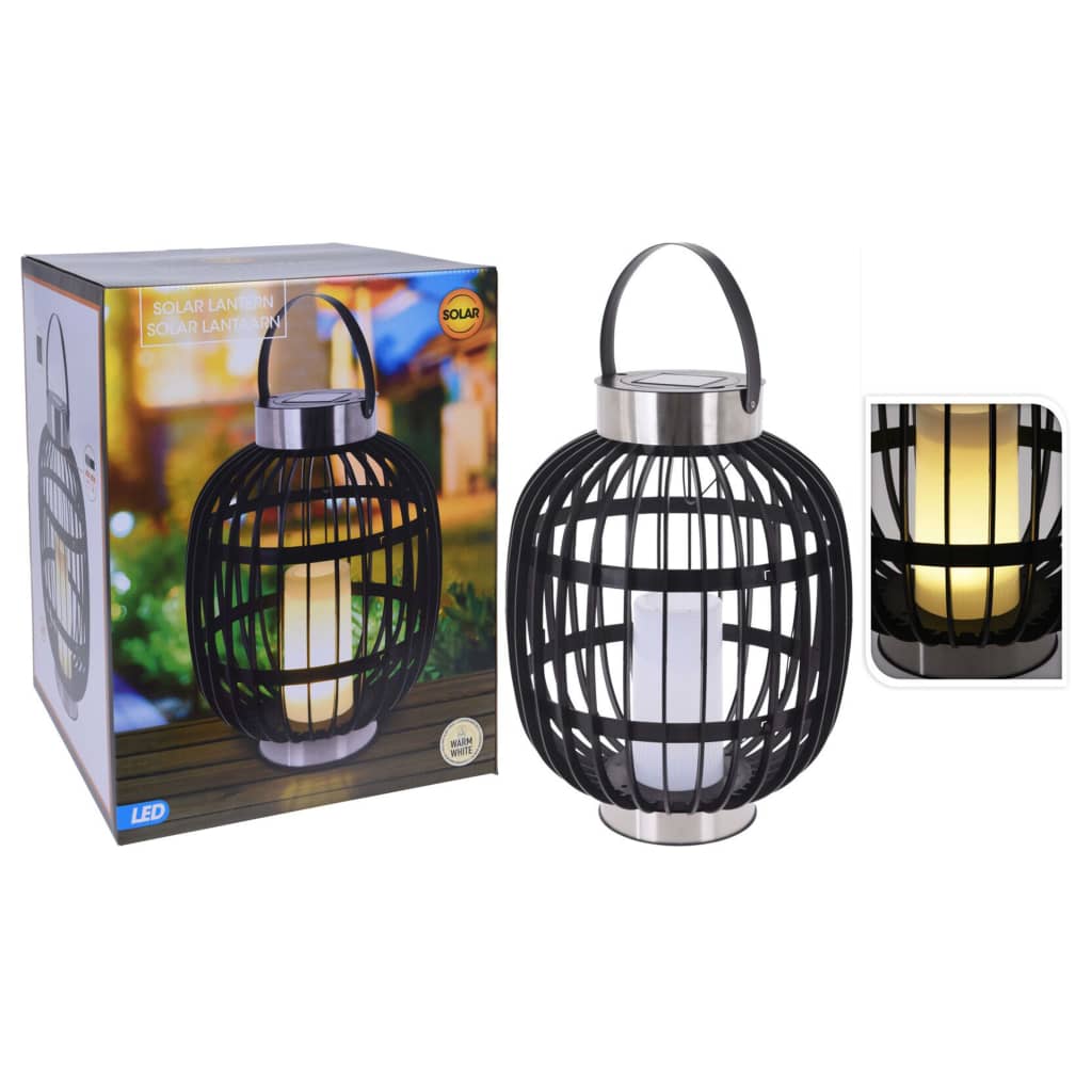 Progarden Linterna de progarden con vela solar liderado 35 cm negro