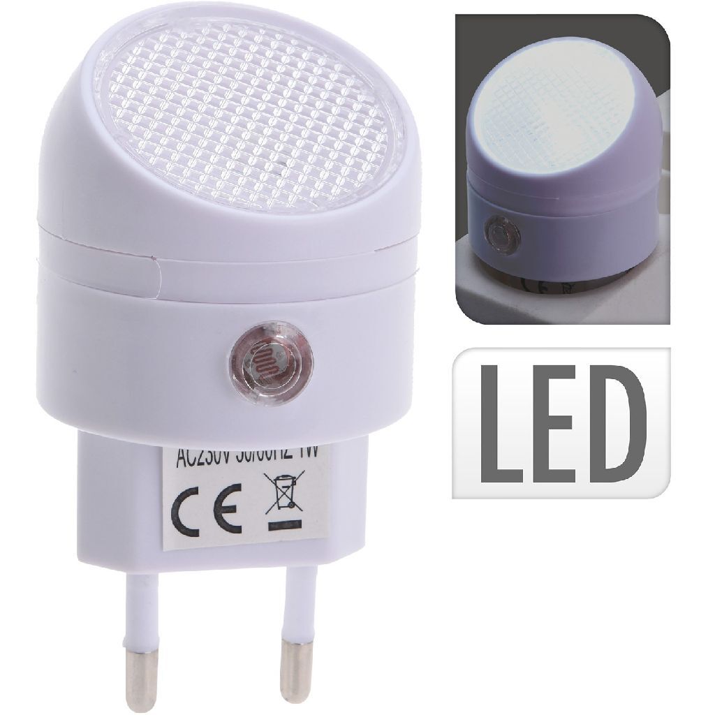 Lámpara de noche LED básica con sensor blanco
