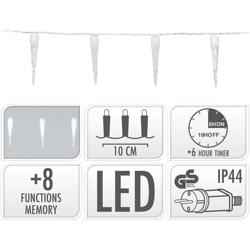 S.I.A. S.I.A. Luci di Natale Ice Gules 100 LEDS 9,9 m IP44 + timer