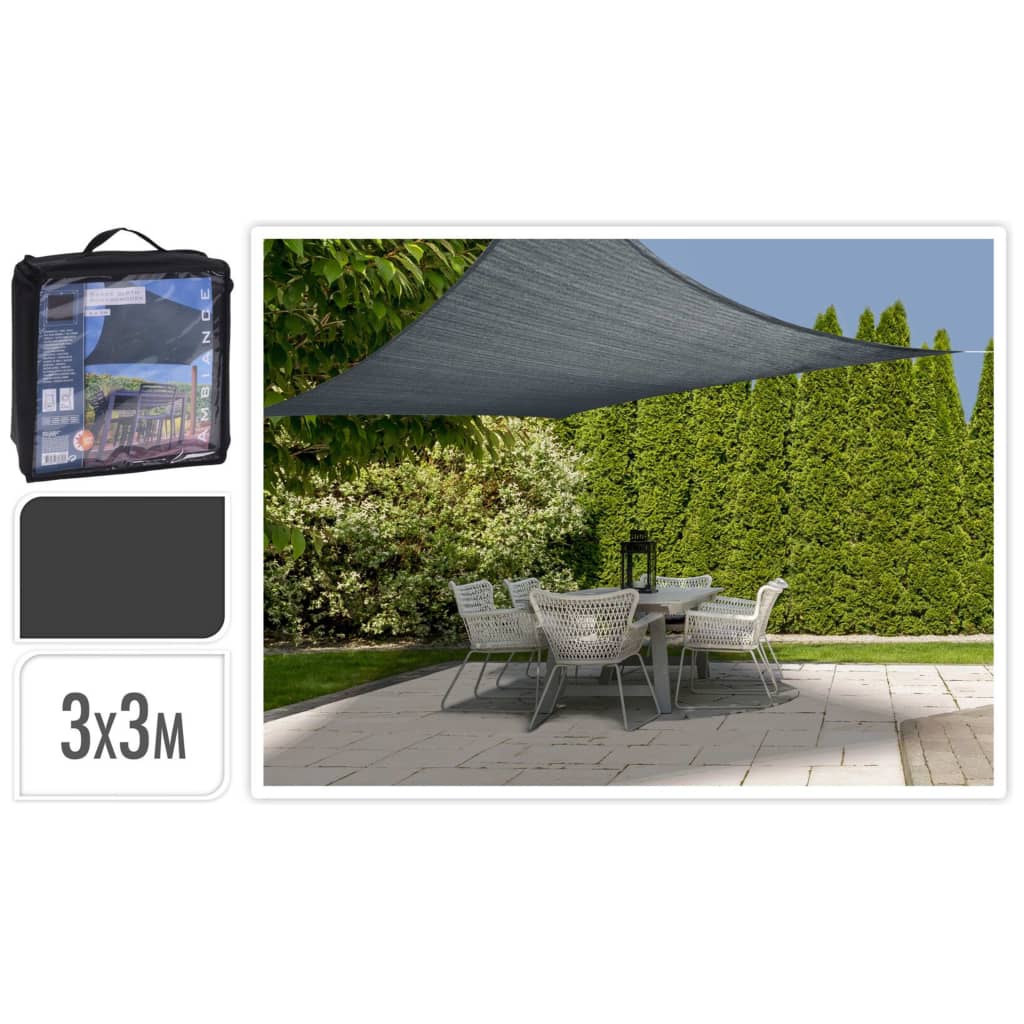 Progarden de tono de progarden de tela cuadrado 3x3 m gris oscuro