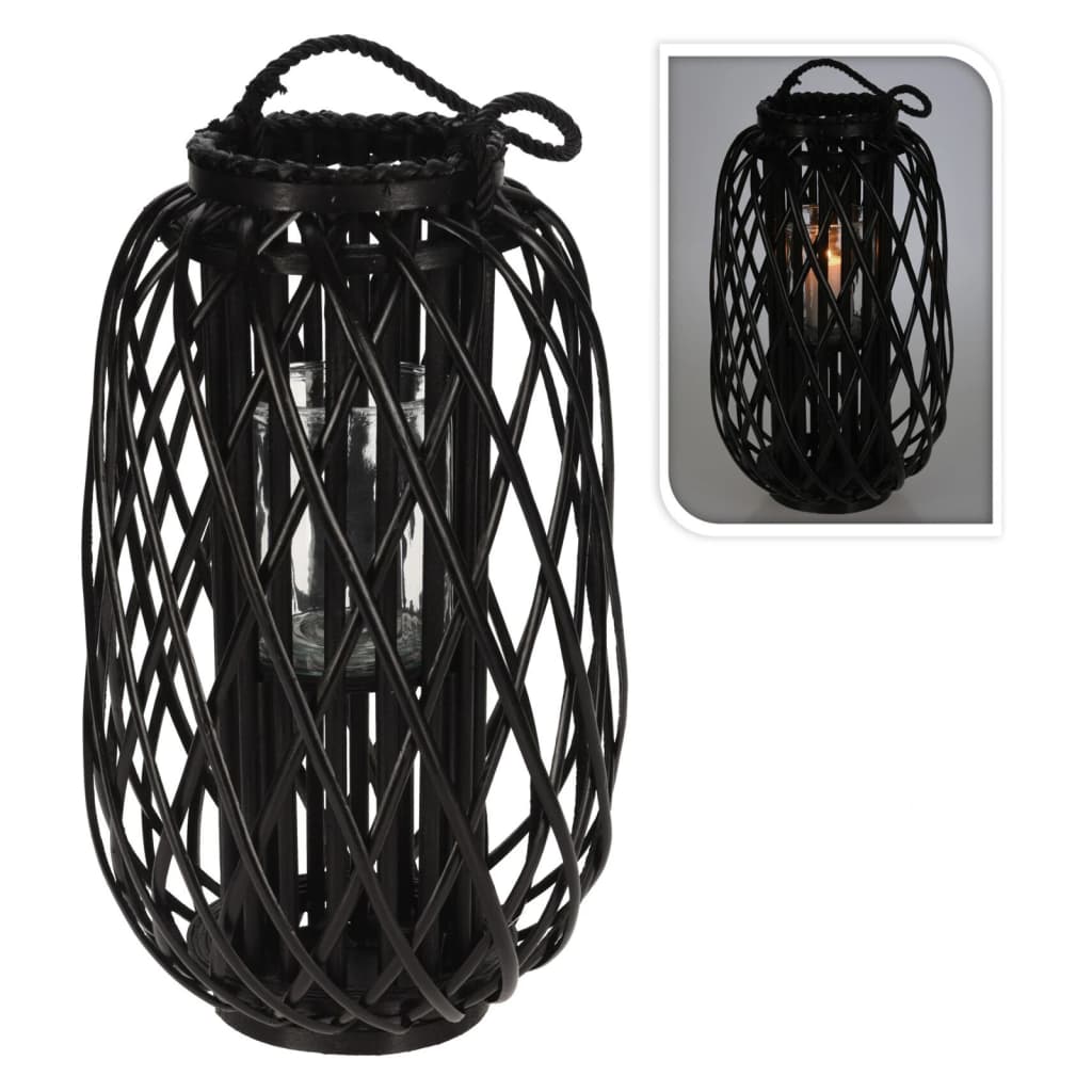 H S COLECCIÓN H S COLECCIÓN LANTERNE 50X28 CM RIET NEGRO
