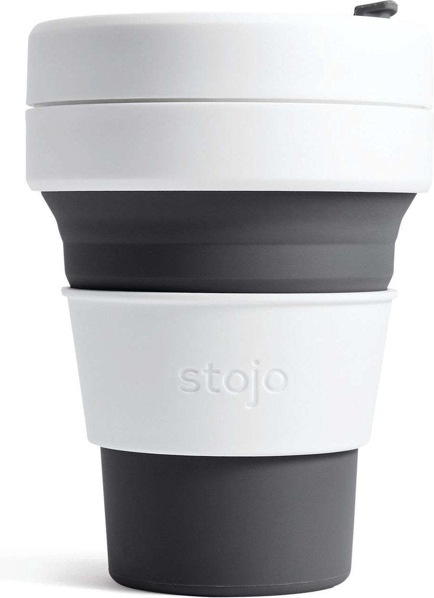 Stojo - tazza tascabile - tazza da tè e caffè - 355 ml - riutilizzabile - pieghevole - ardesia