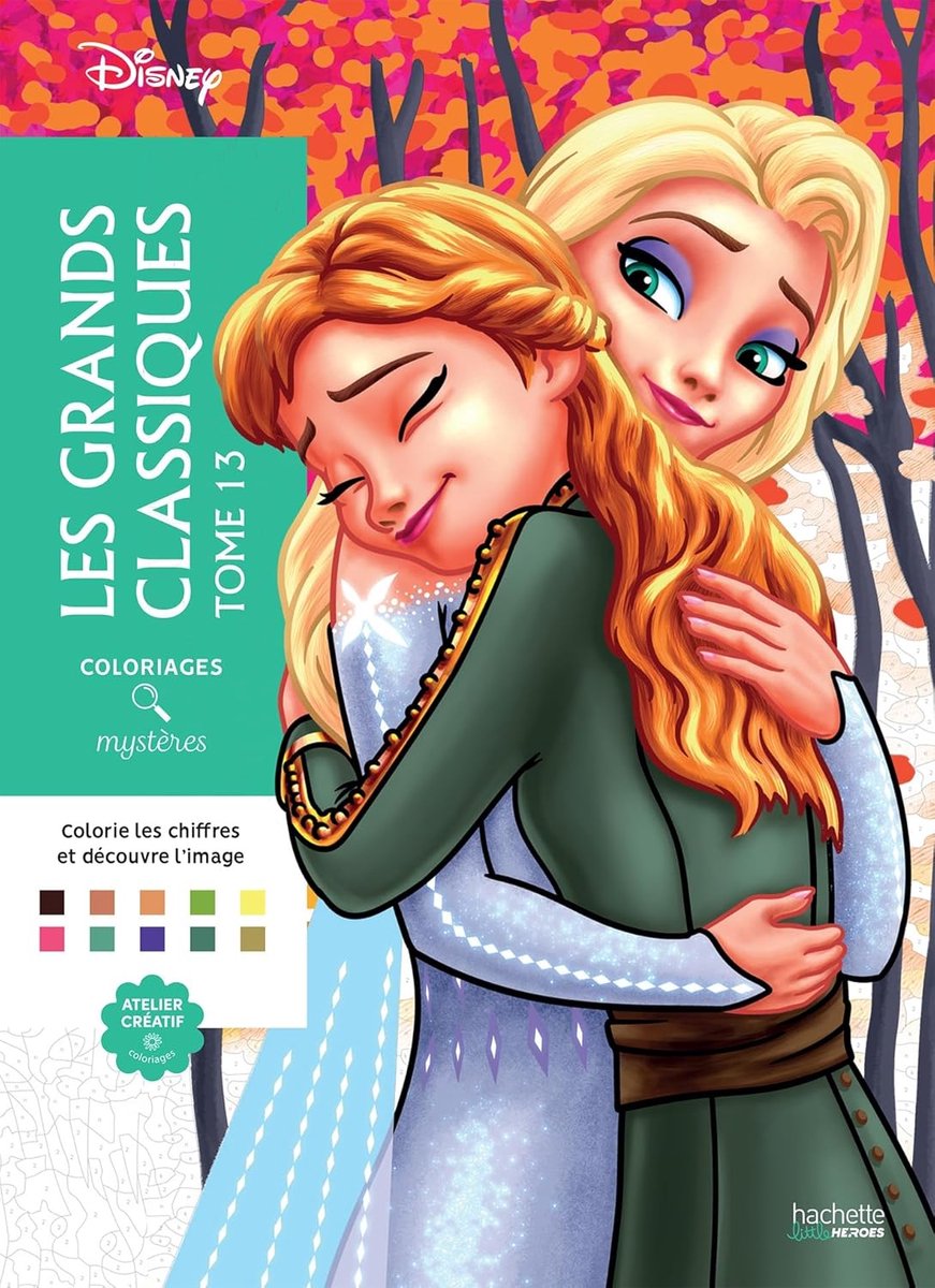 Hachette heroes atelier créatif disney coloriages mystères coloriages mysteres disney - grands classiques tomo 13