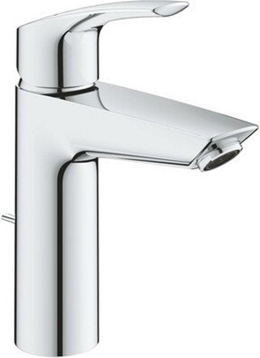 Grohe eurosmart wastafelmengkraan - m-size - metalen hendel - silkmove starlight ecojoy - temperatuurbegrenzer - chroom