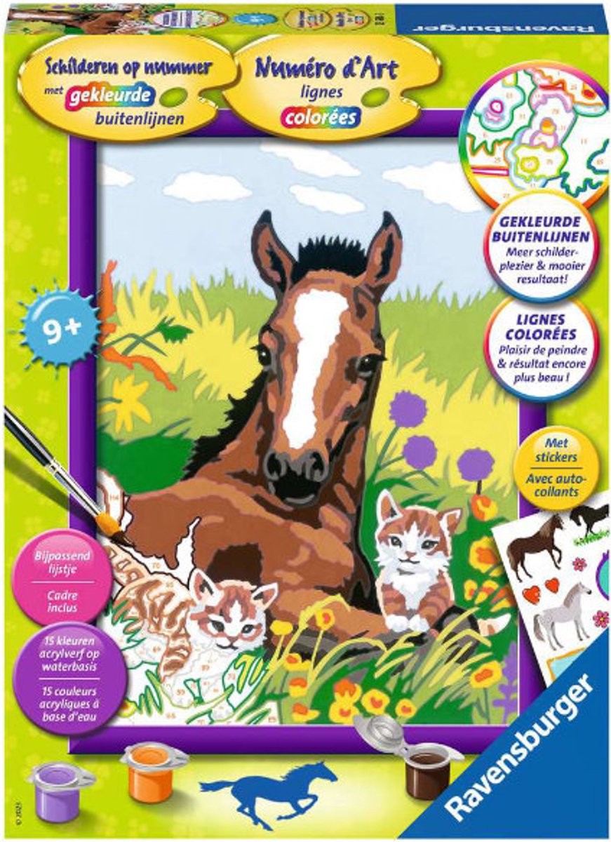 Ravensburger dipinge per numero cavallo e gattini
