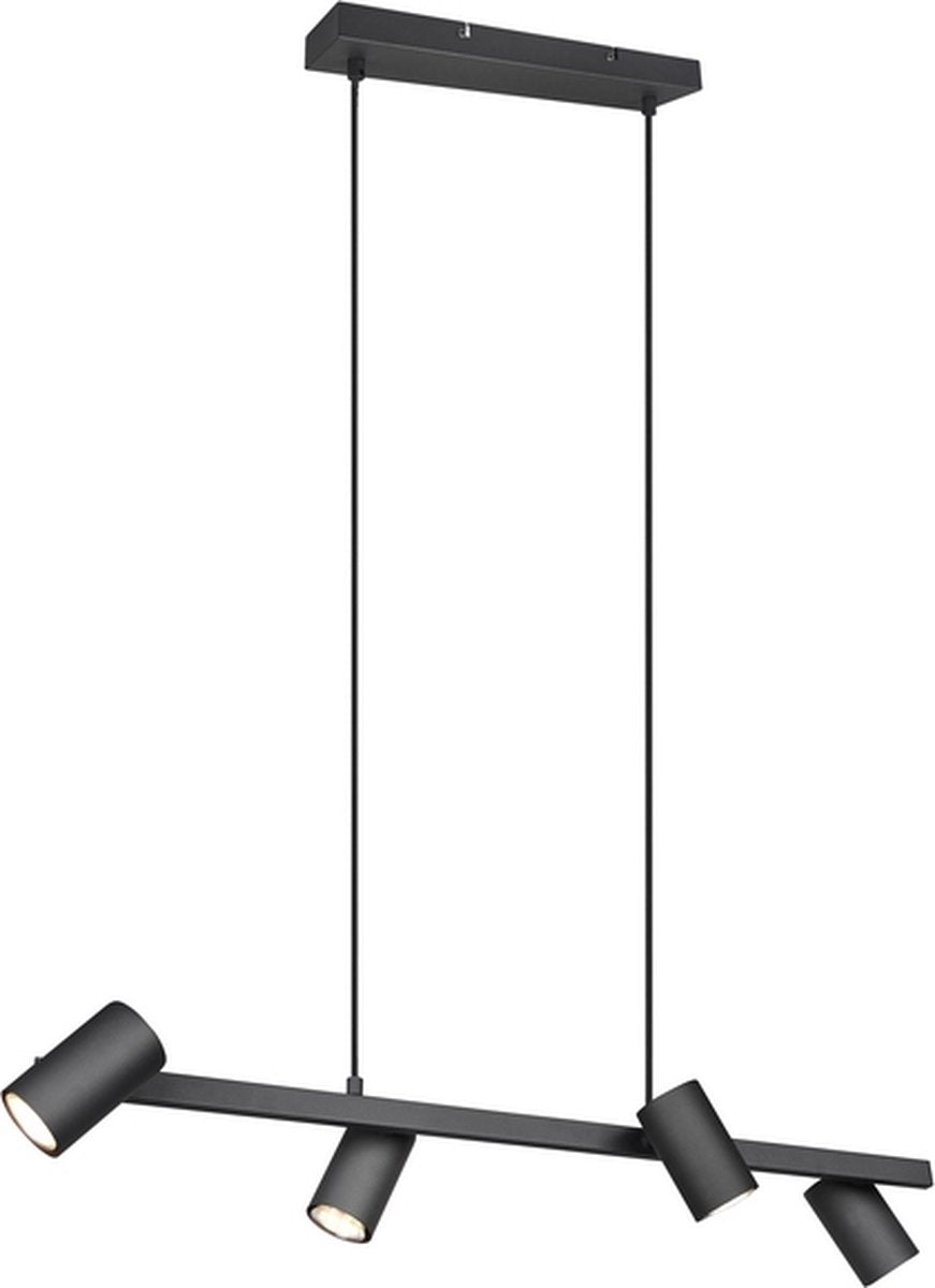 Trio marley - lampada a sospensione - nero opaco - escl. 4x gu10 4,9 w - montaggio a soffitto - regolabile in altezza