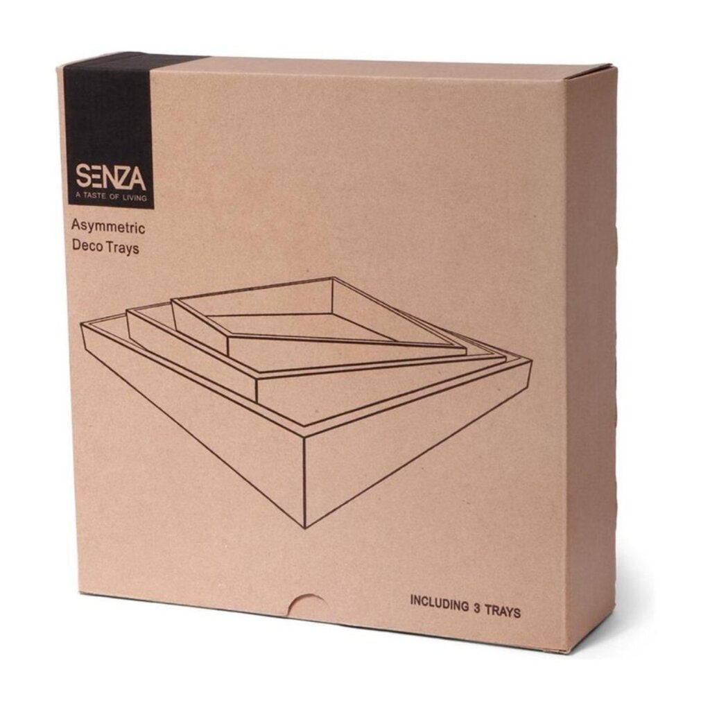 Senza senza bandejas de madera asimétricas 3 piezas azules