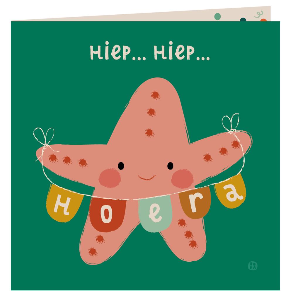Tarjeta de cumpleaños del mar+sobre. cadera cadera