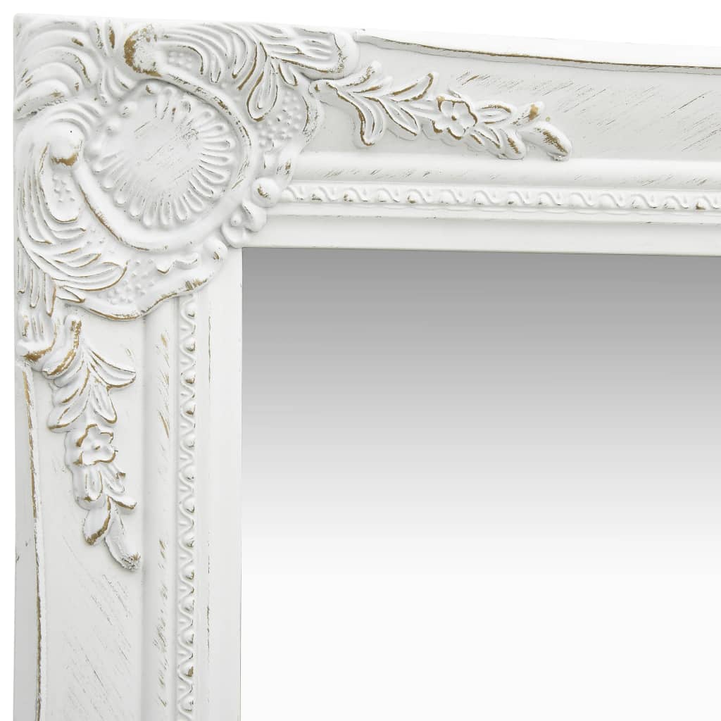 Vidaxl Wall Mirror Barroque Style 40x40 cm White