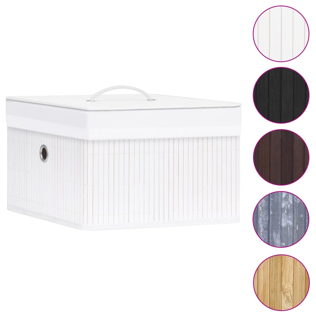 Scatole di archiviazione Vidaxl 4 PC BAMBOO BIANCO