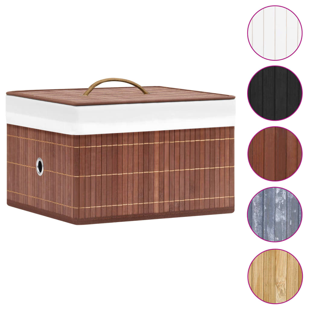 Scatole di archiviazione Vidaxl 4 PC BAMBOO BROWN