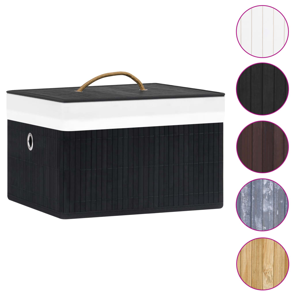Scatole di archiviazione Vidaxl 4 PC BAMBOO NERO