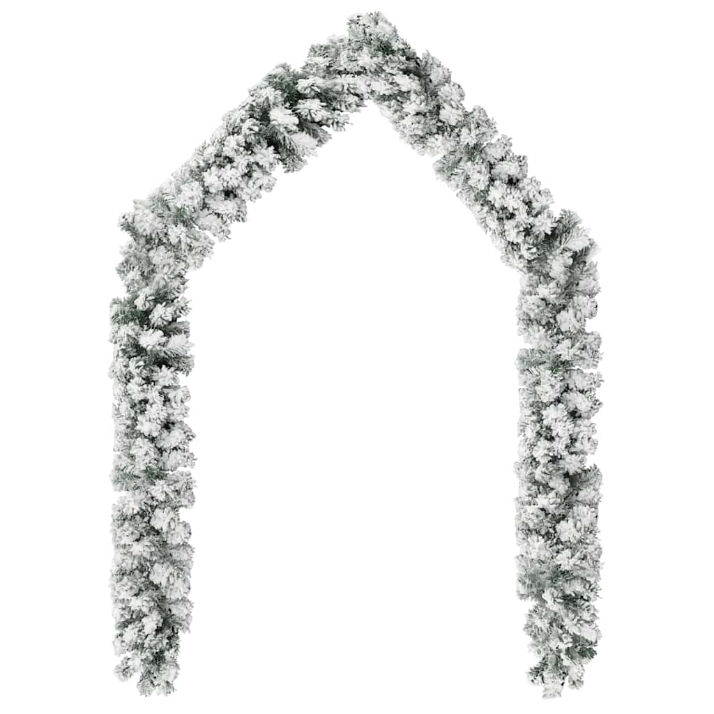 Vidaxl Garland de Navidad con nieve de 5 m PVC verde
